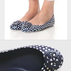 tory burch flats Polka Dot size 6.5M blue with balls NEW